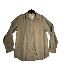 The North Face Khaki Tan Plaid Long Sleeve Button Down Hiking Shirt‎ Mens Medium